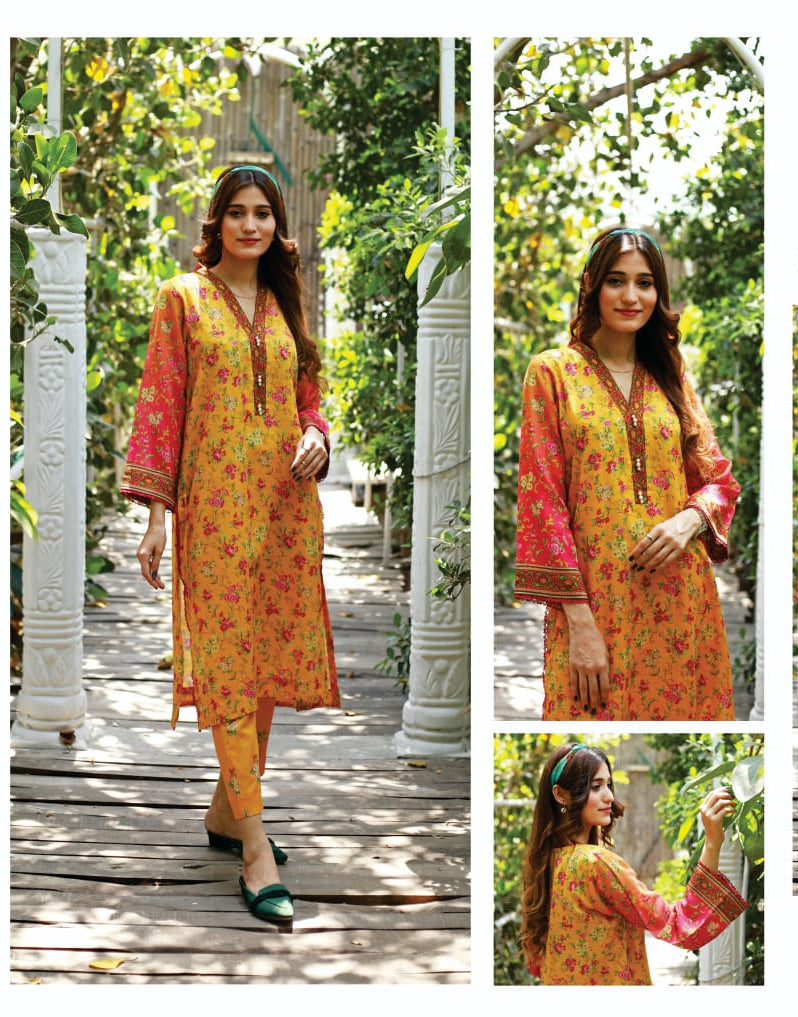 2 Piece Suit-Printed Shirt Front And Back With Trouser