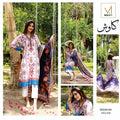2 Piece Suit-Printed Front And Back With Silk Dupatta
