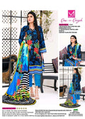 3 Piece Suit: Embroidered Front, Digital Printed Dupatta And Plain Trouser