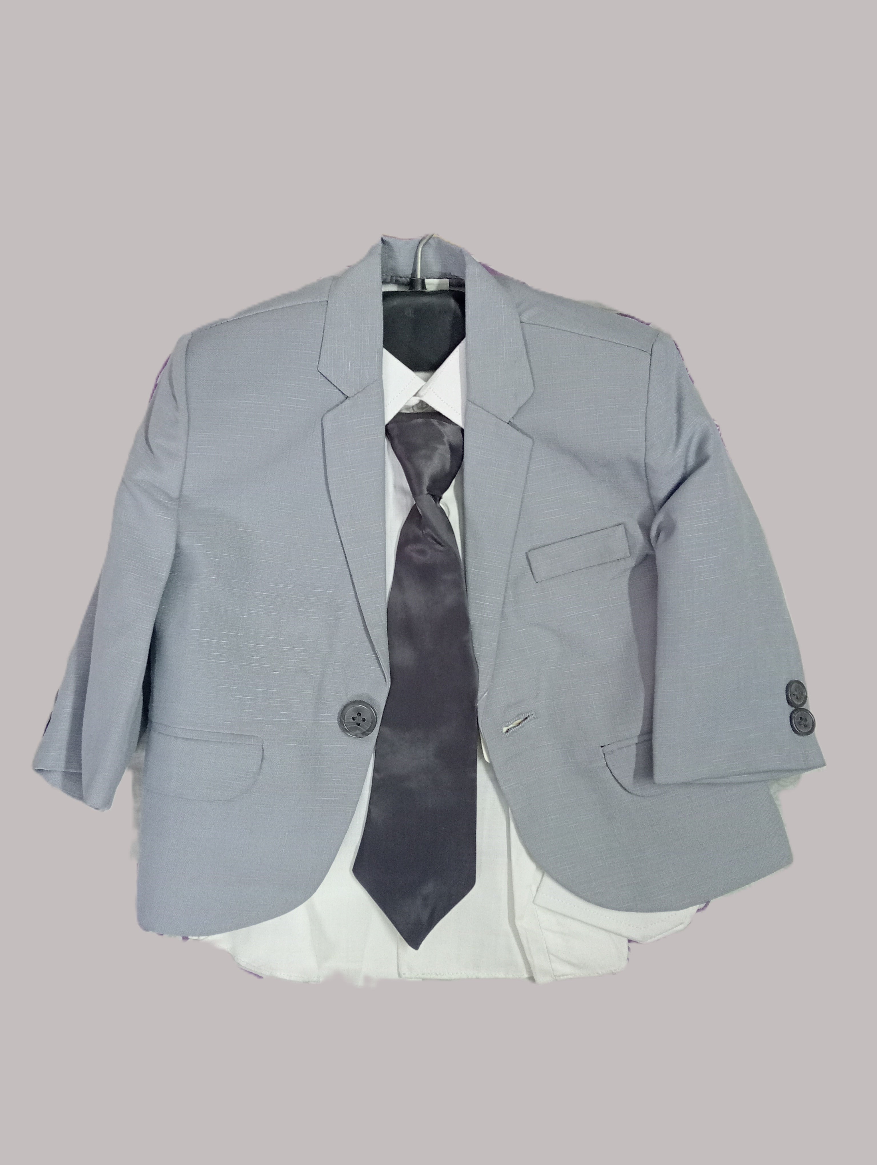 Art No.5 Self Textured Fabricated 2 Piece Suit For Boy
