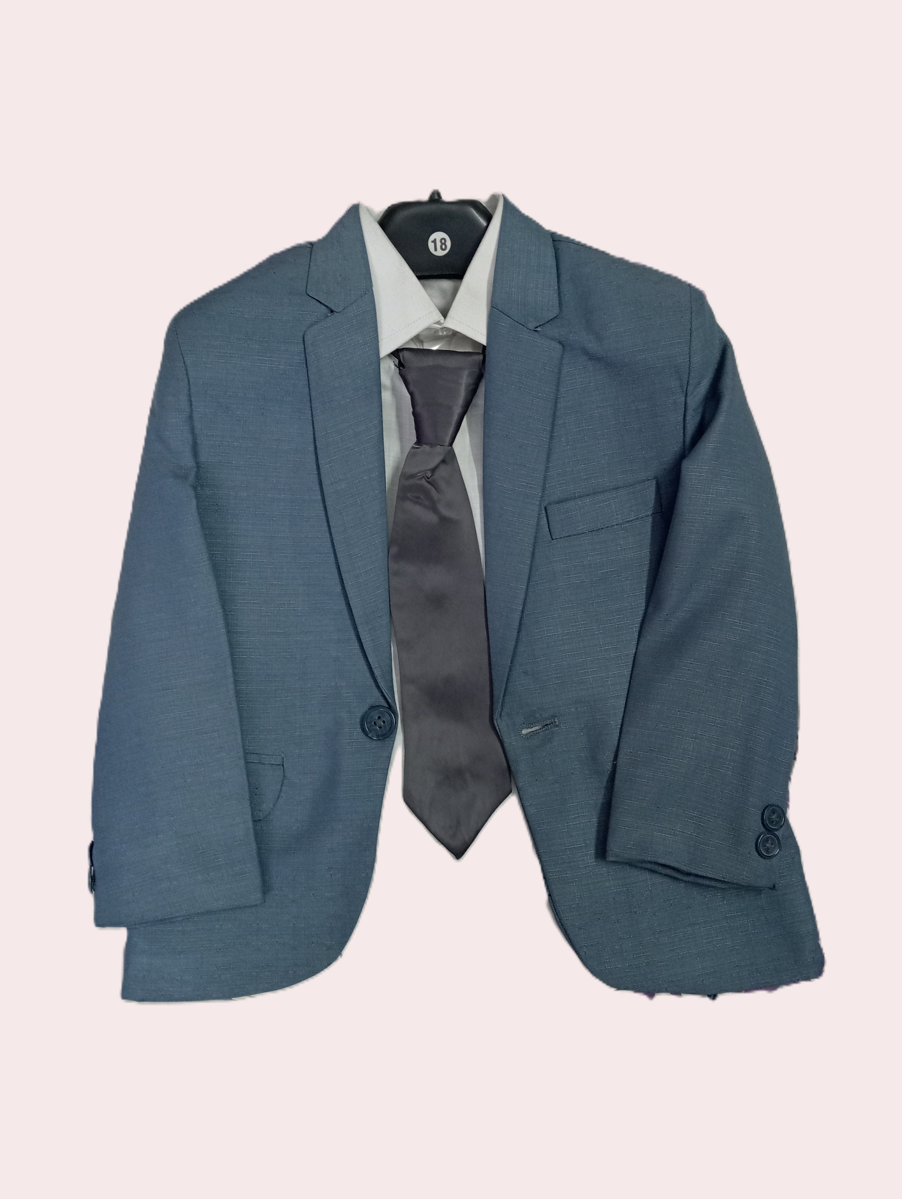 Art No.5 Self Textured Fabricated 2 Piece Suit For Boy