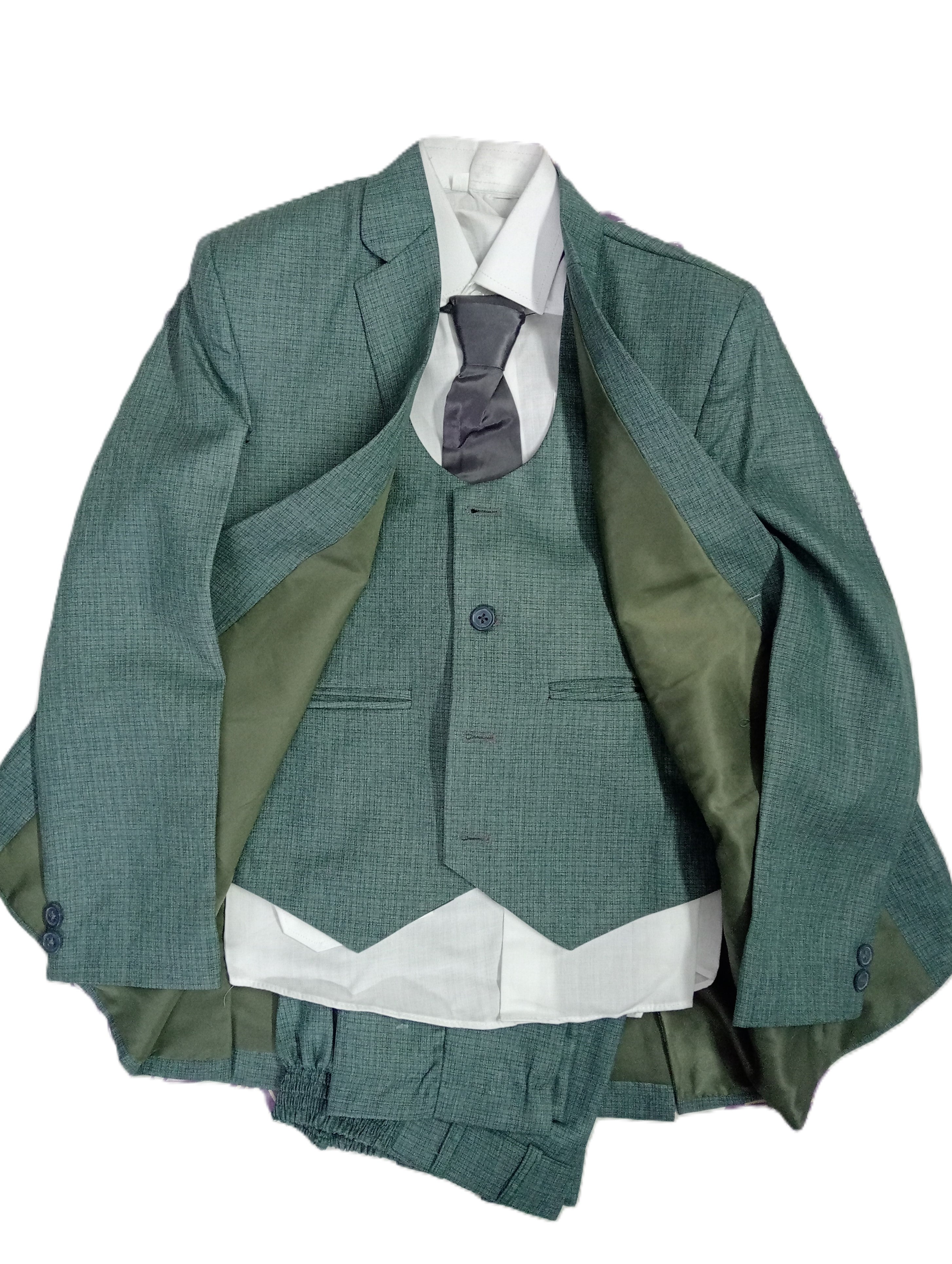 Art No.8 Textured Pant Coat Self Plus Check