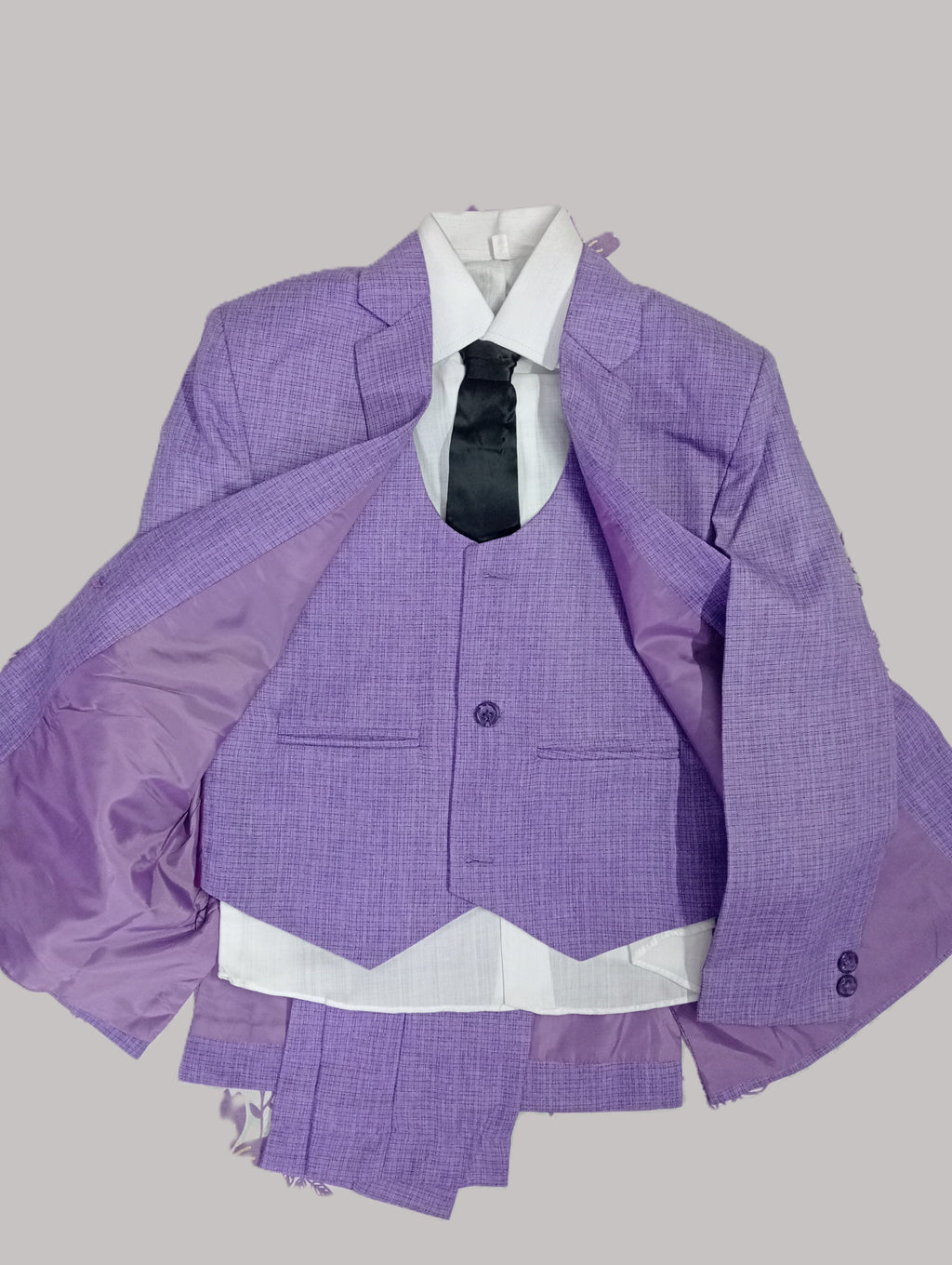 Art No.8 Textured Pant Coat Self Plus Check